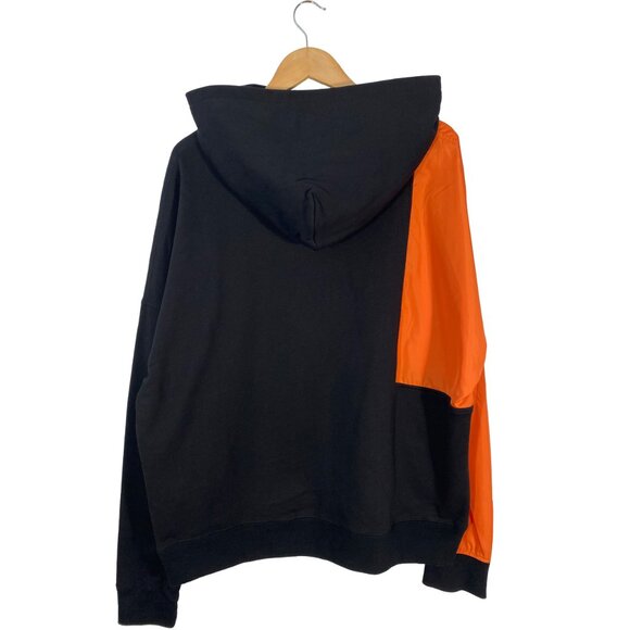 C2H4 Oversized Reconstructed Pullover Hoodie Black / Orange men's size Medium - Picture 2 of 7